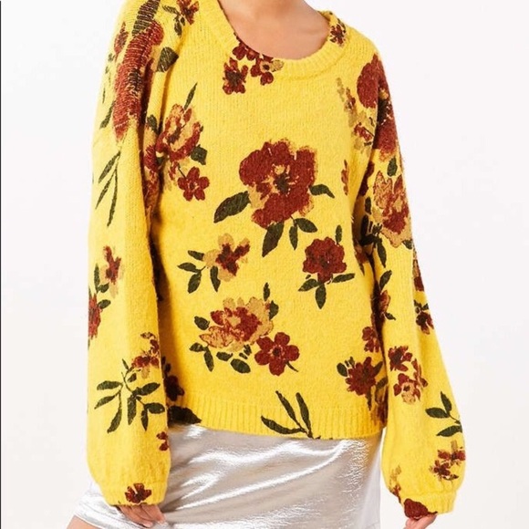 yellow floral sweater